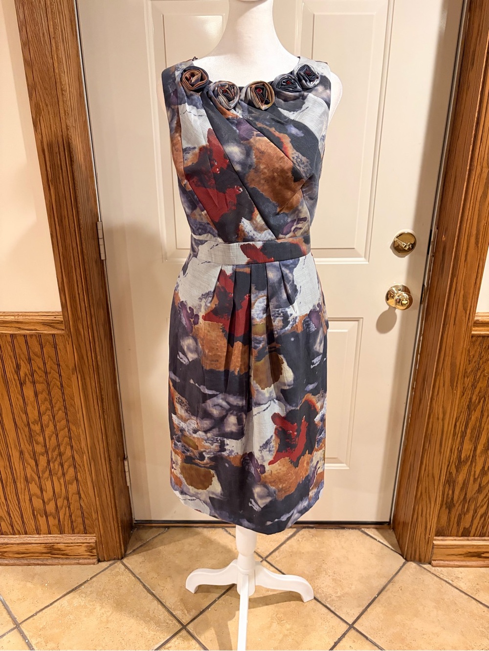 Adrianna Papell Floral Rosette Cocktail Dress Size 6